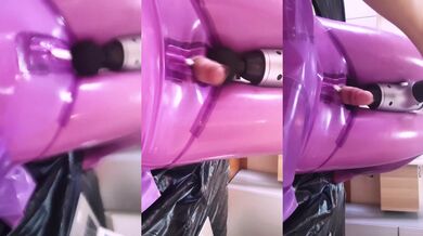 ✨超震撼！猎奇异物癖亚裔伪娘人妖TS「VanillaMuddy」OF露脸私拍，胶衣，扩肛，贞操锁，触手插菊花…①（20v） (7)